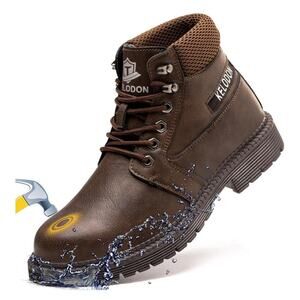 Waterproof Steel Toe Boots For Men-6 Inch Leather Winter Safety Boots